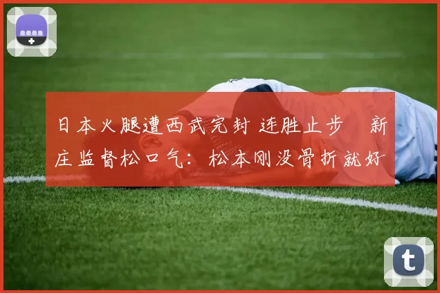 日本火腿遭西武完封 连胜止步　新庄监督松口气：松本刚没骨折就好｜日职
